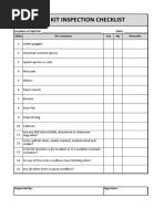 Spill Kit Inspection Checklist