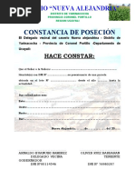 Constancia de Poseción