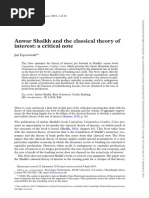 Jan Toporowski Anwar Shaikh and The Classical Theory of Interest. A Critical Note