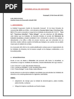 Informe de Gestion Anual de Centros Infantiles Comite 25 de Enero