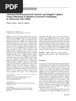 Attention-Deficit/Hyperactivity Disorder and Sluggish Cognitive Tempo Dimensions in Relation To Executive Functioning in Adolescents With ADHD