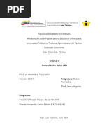 Trabajo Escrito Unidad 3 de Redes Avanzadas - Ricardo Vera C.I 27854659, Carlos Velarde C.I 29960295, Informatica Trayecto 4