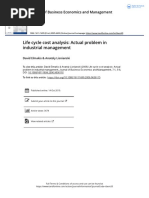 Life Cycle Cost Analysis Actual Problem in Industrial Management