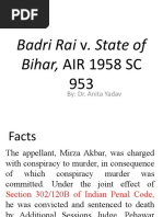 Badri Rai v. State of Bihar, AIR 1958 SC: By: Dr. Anita Yadav