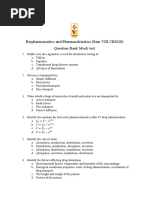 Biopharmaceutics and Pharmacokinetics (Sem VIII CBSGS) Question Bank Mock Test