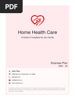 Home Health Care: Business Plan