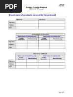 TEM 300 Product Transfer Protocol Template Sample