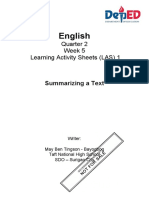 English: Quarter 2 Week 5 Learning Activity Sheets (LAS) 1