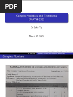 Complex Variables and Transforms (MATH-232) : DR Safia Taj