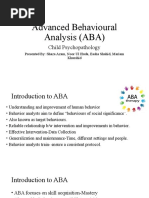 Advanced Behavioural Analysis (ABA) : Child Psychopathology