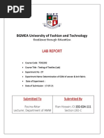 Lab Report: BGMEA University of Fashion and Technology