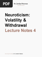 Neuroticism: Volatility & Withdrawal: Lecture Notes 4