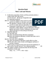 Question Bank Nitric Acid and Nitrates