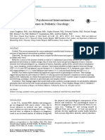 The Effectiveness of Psychosocial Interventions For Psychological Outcomes in Pediatric Oncology: A Systematic Review