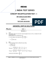 All India Test Series: Concept Recapitulation Test - I