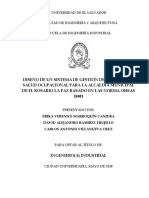 Diseño de Un Sistema de Gestión de Seguridad y Salud Ocupacional para La Alcaldía Municipal de El Rosario La Paz Basado en Las Norma OHSAS 18001