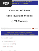 Creation of Linear Time-Invariant Models (LTI-Models)