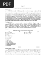 Unit: IV Final Accounts of Sole Traders