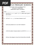 Kings Way Primary School: Primary Five Mathematics Holiday Exercise