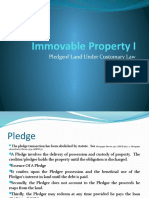 Immovable Property I: Pledgeof Land Under Customary Law