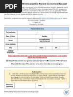 COVID Immunization Record Correction Request