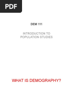 Introduction To Population Studies