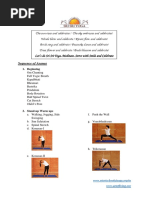 Sequence of Asanas