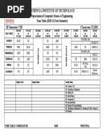 Yenepoya Institute of Technology: Department of Computer Science & Engineering Time Table (2020-21 Even Semester)