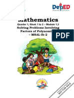 Mathematics: Solving Problems Involving Factors of Polynomials - M8AL-Ib-2