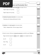 Year 4 English Grammar and Punctuation Test 1