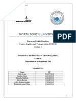 North South University: Report On Reckitt Benckiser Course: Logistics and Transportation (SCM310) Section: 2