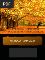 Palabras Homonimas Polisemicas y Monosemicas