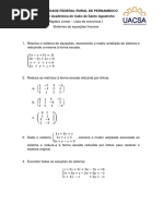 Lista 1 - Álgebra Linear