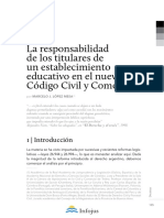 La Responsabilidad de Los Titulares de Un Establecimiento Educativo de Marcelo Lopez Mesa