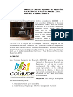 Consejo de Desarrollo Urbano y Rural y Su Relación Con La Estructura Social y Política A Nivel Local Municipal y Departamental