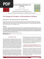 The Managerial Prerogative On Retrenchment in Malaysia: International Review of Management and Marketing