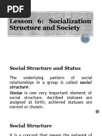 Lesson 6: Socialization Structure and Society