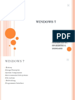 Windows 7: Presented By, Sugeerthi G 2020614033