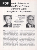 Seismic Behavior of Large Panel Precast Concrete Walls - Analysis and Experiment