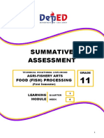 Summative Assessment: Food (Fish) Processing