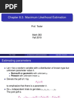 Chapter 8.3. Maximum Likelihood Estimation: Prof. Tesler