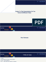 Tax Terms & Different Visas