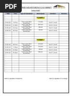 Wind Speed Monitoring Log Sheet