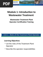 Module 1: Introduction To Wastewater Treatment