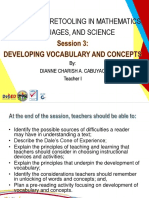 Developing Vocabulary and Concepts Dianne