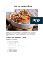 Fricasé de Pollo Con Mostaza y Limón