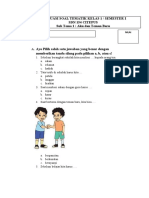 Soal Tematik Kelas 1B Tema 1 Subtema 1