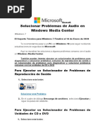 Solucionar Problemas de Audio en Windows Media Center