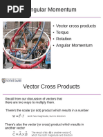 Vector Cross Products Torque Rotation Angular Momentum