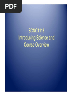 SCNC1112 Introducing Science and Course Overview